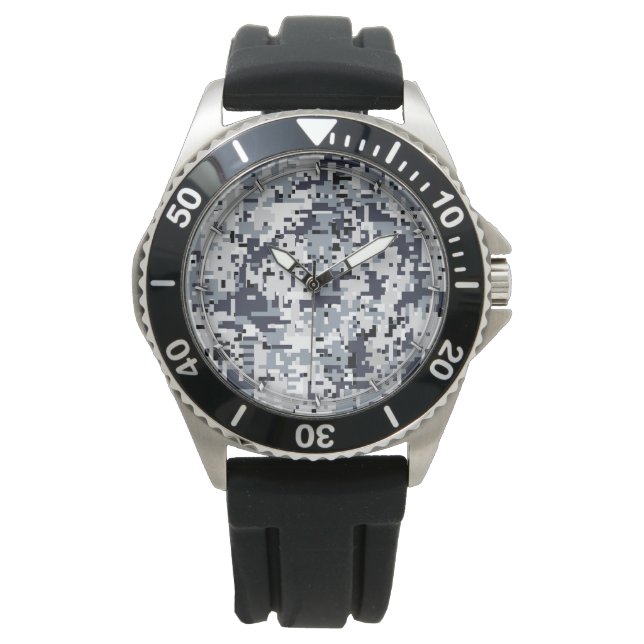 Reloj De Pulsera Camuflaje digital gris de estilo urbano (Anverso)