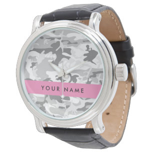 Reloj De Pulsera Camuflaje Gris Nieve de Invierno Personaliza tu no