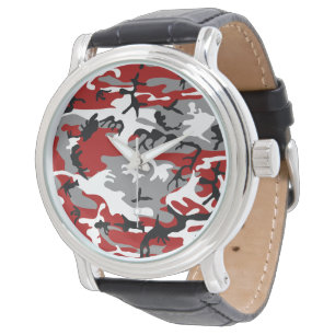 Reloj De Pulsera Camuflaje rojo y gris, militar, ejército
