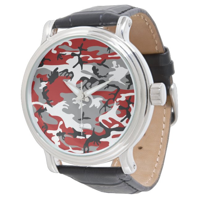 Reloj De Pulsera Camuflaje rojo y gris, militar, ejército (Angular)