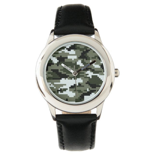 Reloj De Pulsera Camuflaje Urbano Digital Pixel de 8 bits / Camo (Anverso)