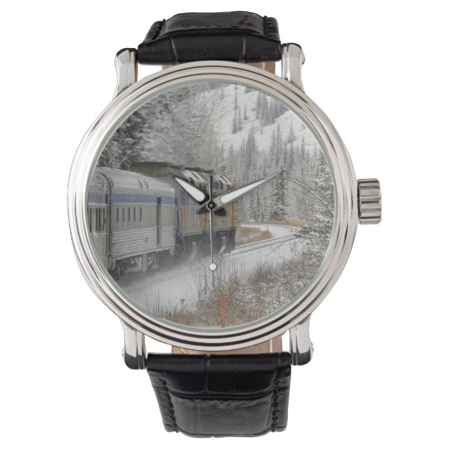 Reloj De Pulsera Canadá, Alberta. Tren de nieve de VIA Rail entre (Anverso)
