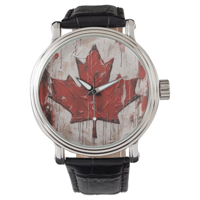 Reloj De Pulsera Canadá Day Maple Leaf Watch (Anverso)