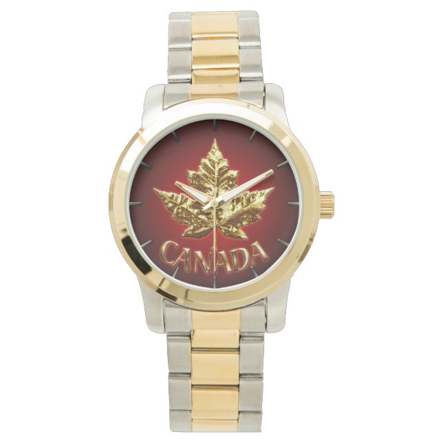 Reloj De Pulsera Canada Watch Gold Canada Souvenir Watches (Anverso)