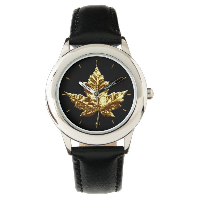 Reloj De Pulsera Canada Watch Gold Canada Souvenir Wrivenir Watch (Anverso)