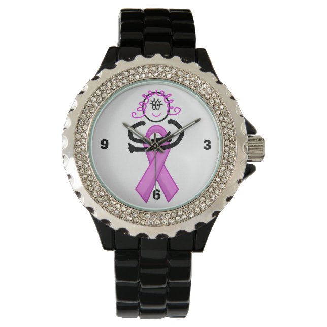 Reloj De Pulsera Cáncer de mama Cinta rosa Gran Watch (Anverso)
