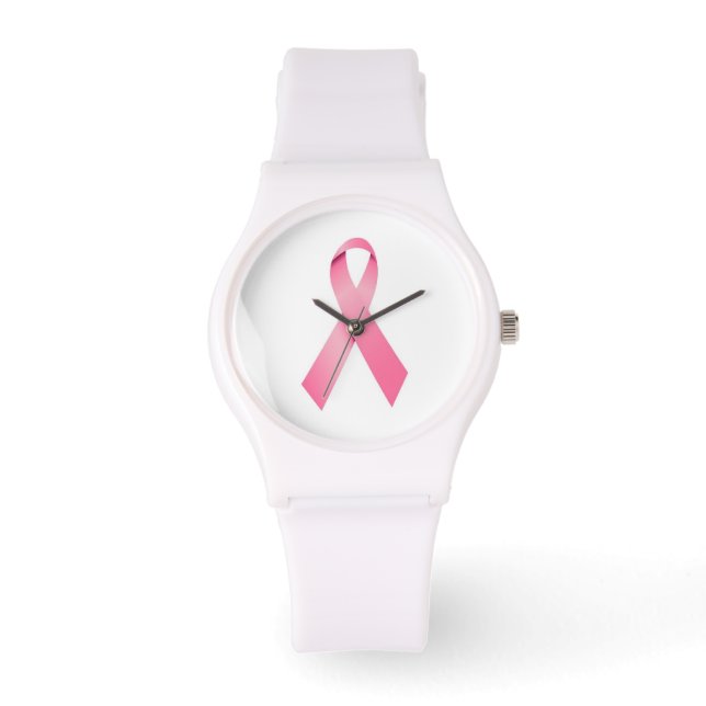 Reloj De Pulsera Cáncer de mama con cinta rosada (Anverso)