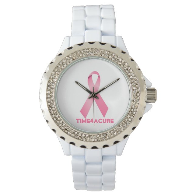 Reloj De Pulsera Cáncer de mama con cinta rosada (Anverso)