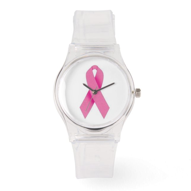 Reloj De Pulsera Cáncer de Mama Rosa (Anverso)