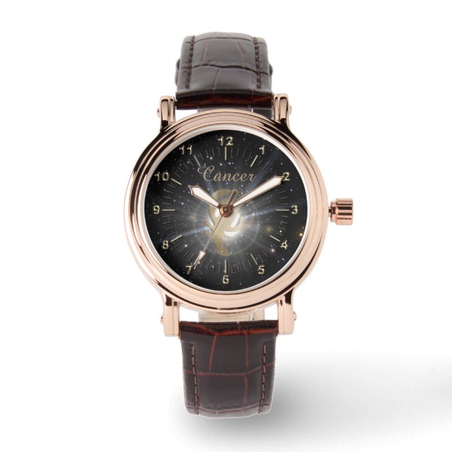 Reloj De Pulsera Cáncer de oro brillante (Anverso)
