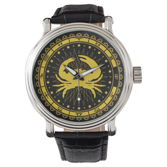 Reloj De Pulsera Cáncer - Rótulo Zodiaco - Símbolo - Horóscopo (Anverso)