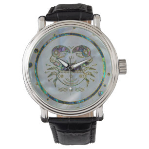 Reloj De Pulsera Cáncer Zodiac Gold Abalone en Constellation