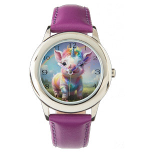 Reloj De Pulsera "Canchas mágicas: el cerdo unicornio arcoiris"