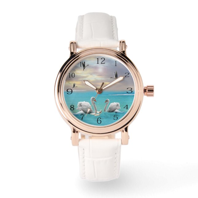 Reloj De Pulsera Canción Del Cisne Blanco, (Anverso)