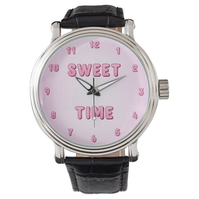 Reloj De Pulsera Candy dulce lindo rosado (Anverso)