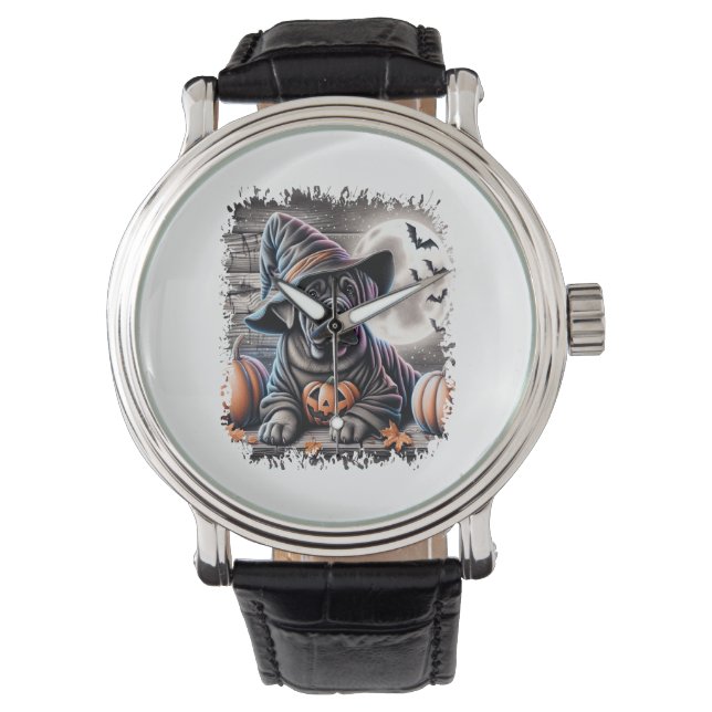 Reloj De Pulsera Cane Corso Dog Halloween (Anverso)