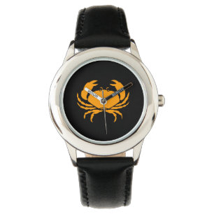 Reloj De Pulsera Cangrejo Ocean Glow_Naranja-on-Black