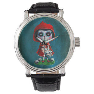 Reloj De Pulsera Caperucita Rojo de Dia de los Muertos