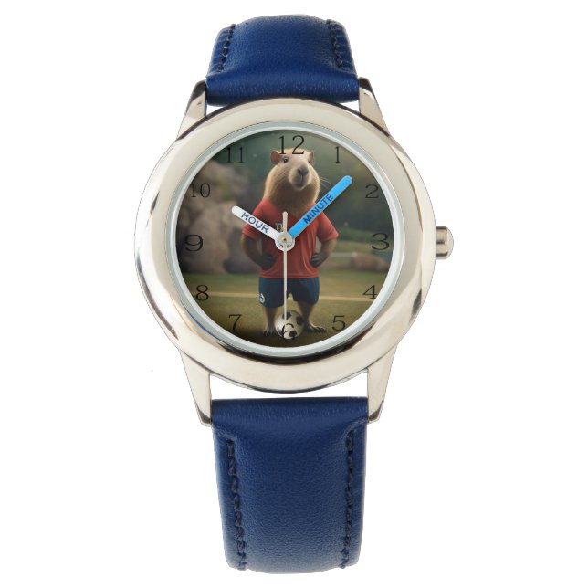 Reloj De Pulsera "Capibara, goleador: ¡La estrella del fútbol más i (Anverso)