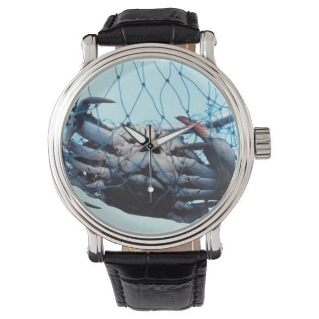 Reloj De Pulsera Capturando cangrejo azul (Anverso)