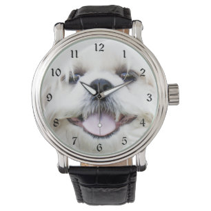 Reloj De Pulsera Cara blanca del tzu de shih