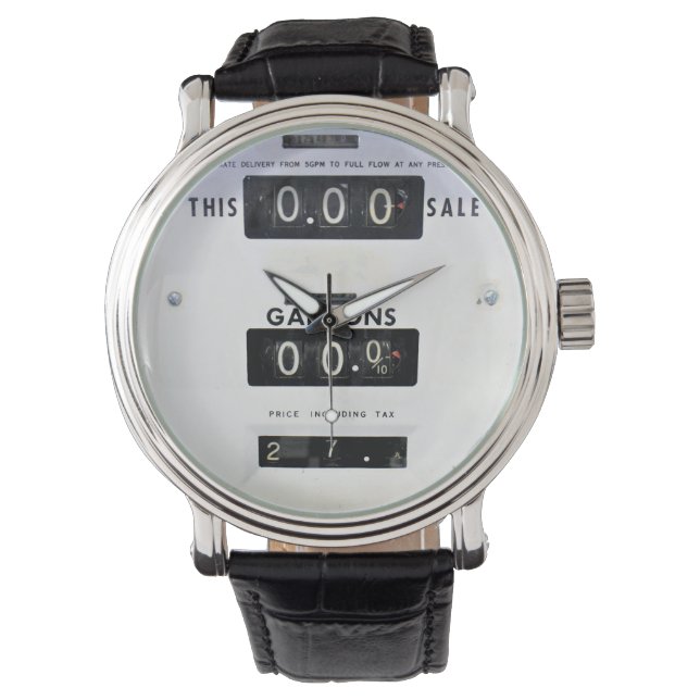 Reloj De Pulsera Cara de bomba de gasolina antigua (Anverso)