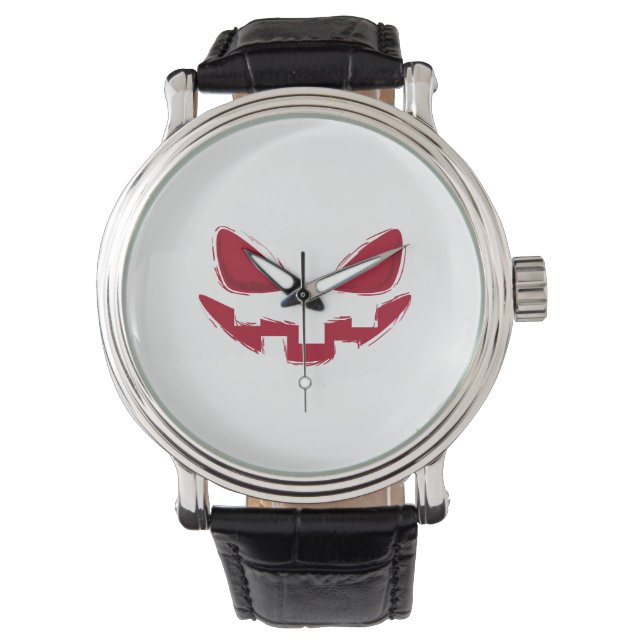 Reloj De Pulsera Cara de calabaza de Halloween (Anverso)