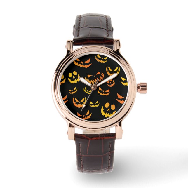 Reloj De Pulsera Cara de calabaza de Jack O Lantern (Anverso)