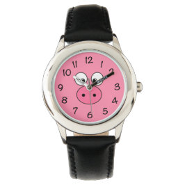 Reloj De Pulsera Cara de cerdo rosa