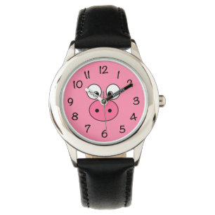 Reloj De Pulsera Cara de cerdo rosa