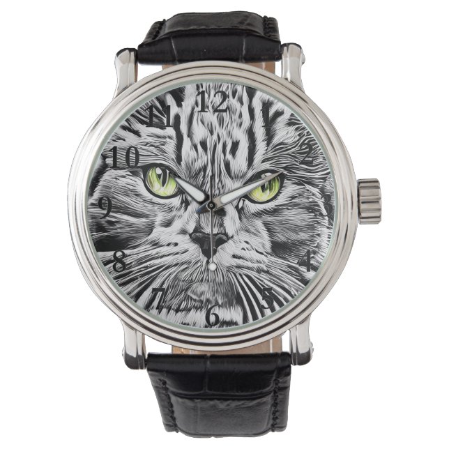 Reloj De Pulsera Cara de gato (Anverso)