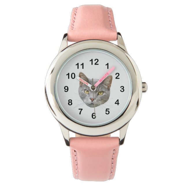 Reloj De Pulsera Cara de gato (Anverso)