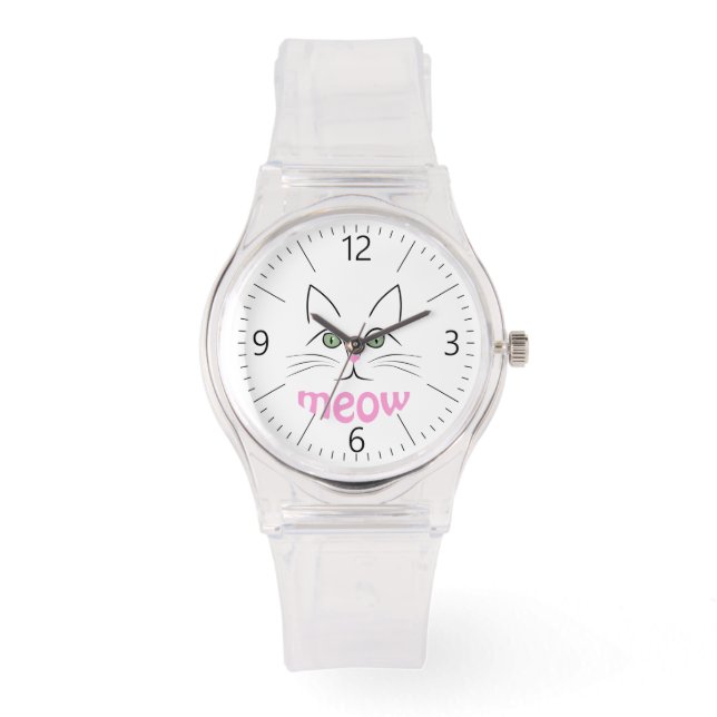 Reloj De Pulsera Cara de gato (Anverso)