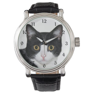 Reloj De Pulsera Cara de gato de Tuxedo