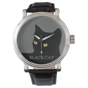 Reloj De Pulsera cara de gato negro