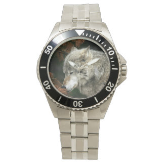 Reloj De Pulsera Cara de lobo de madera
