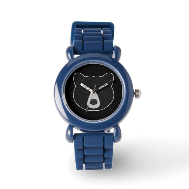 Reloj De Pulsera Cara de Oso Negro (Anverso)