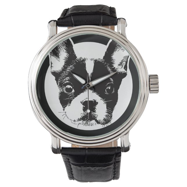 Reloj De Pulsera Cara de perro del Bulldog francés (Anverso)