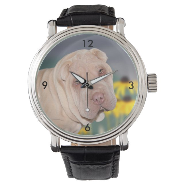 Reloj De Pulsera Cara de Shar Pei (Anverso)