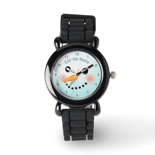 Reloj De Pulsera Cara de Snowman con nariz de garganta (Anverso)