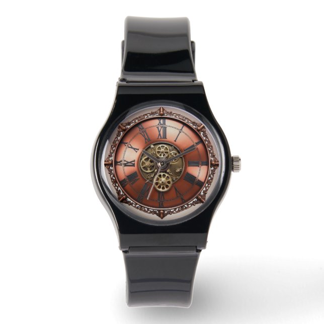 Reloj De Pulsera Cara de tiempo de cobre de Steampunk (Anverso)