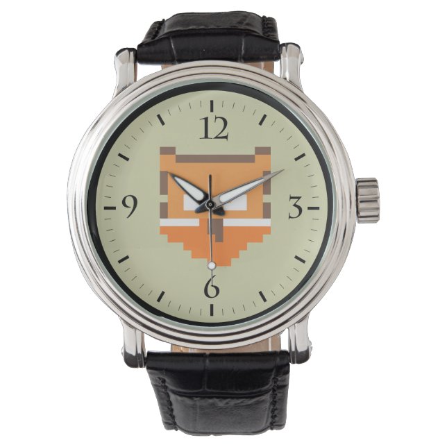 Reloj De Pulsera Cara de zorro pixelada linda (Anverso)