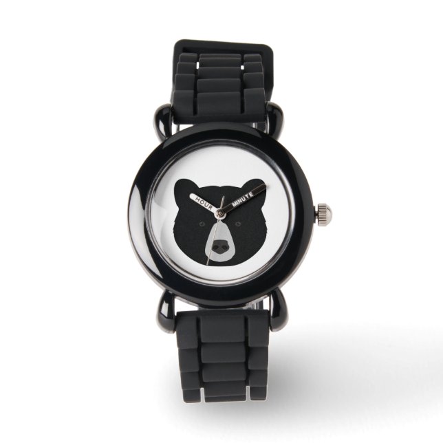 Reloj De Pulsera Cara del oso negro (Anverso)
