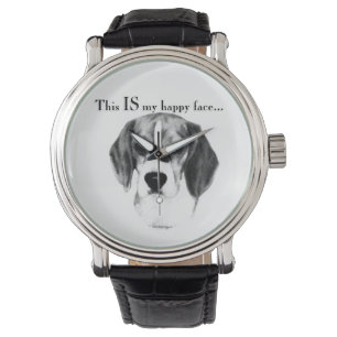 Reloj De Pulsera Cara feliz del beagle