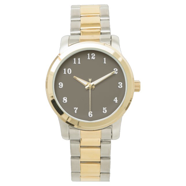 Reloj De Pulsera Cara marrón de Mocha sólida (Anverso)