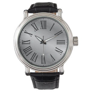 Reloj De Pulsera Cara metálica/sin fondo Número romano