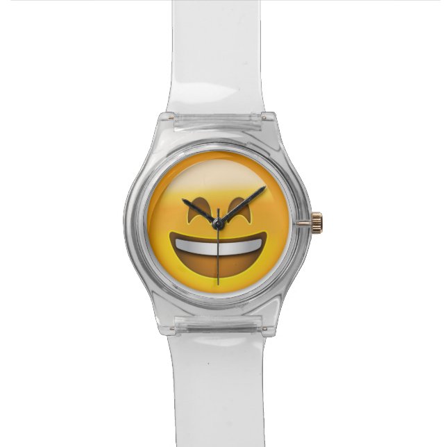 Reloj De Pulsera Cara sonriente de la emoji con los ojos sonrientes (De cerca)