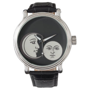 Reloj De Pulsera cara y luna viejas del vintage