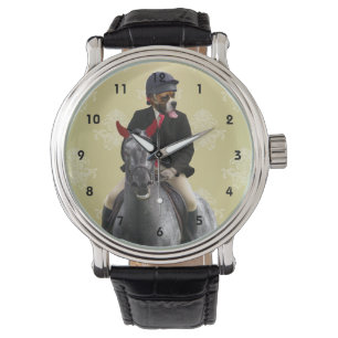 Reloj De Pulsera Carácter divertido de jinete de caballos