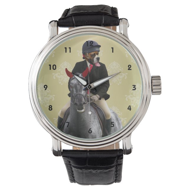 Reloj De Pulsera Carácter divertido de jinete de caballos (Anverso)
